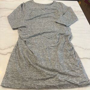 Liz Lange Maternity 3/4 Sleeve Bodycon Gray Casual Everyday Dress Size Medium